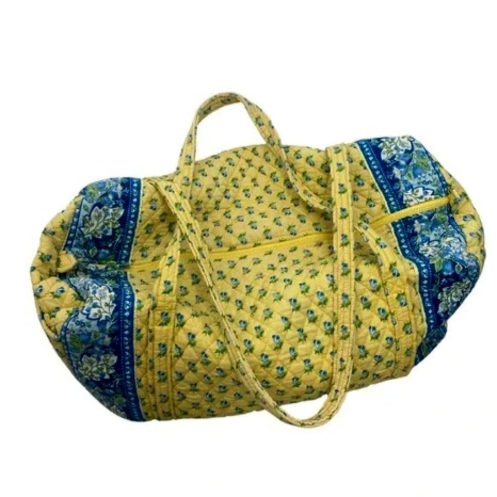 Vera Bradley Katherine Pattern Large Duffle Bag - Blue and Yellow Floral Print